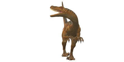 Velociraptor Dinosaur isolated on a Transparent Background