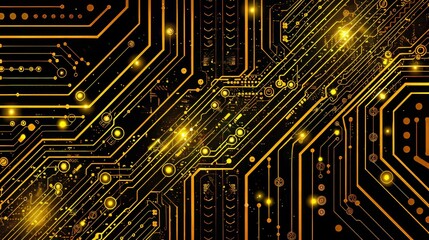 Glowing dots in glowing line background, concept of light shining sparkling particles dots bokeh in blur color for hight tech business background