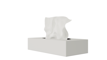 a tissue box with a tissue on it