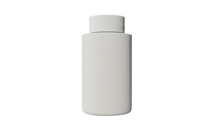 a white bottle with a white cap on a black background