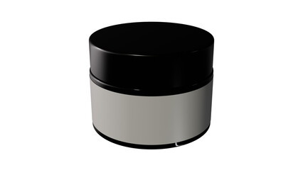 a black and white container with a black lid