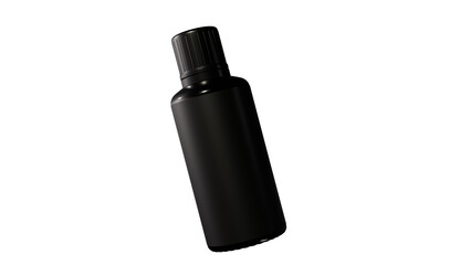 a black bottle with a black cap on a black background
