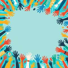 Obraz premium Minimalist Community Volunteer Theme with Activity Motifs