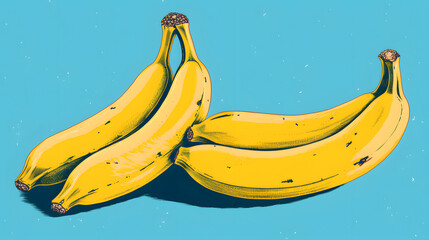 Digital modern banana minimalist illustrator abstract graphic poster background
