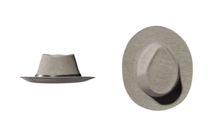 a hat and a hat stand next to each other