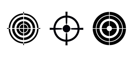 Set of Aim, Target and Goal icons. Set aim icon in trendy flat style isolated on white background