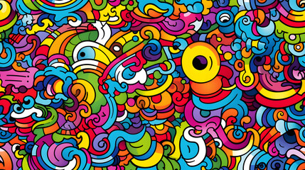 stunning doodle mania graffiti pattern geometric shapes design poster background