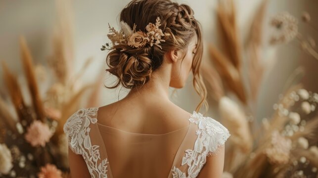 The bride from behind boho image