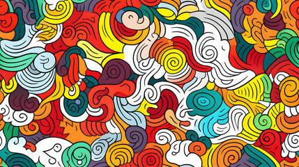 Fototapeta premium stunning doodle mania graffiti pattern geometric shapes design poster background