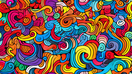 stunning doodle mania graffiti pattern geometric shapes design poster background