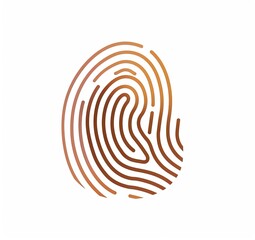 Fingerprint icon symbol brown with texture