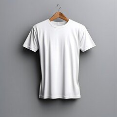 man and women white color and black color plain realistic studio photography t-shirt image The concept of emotion, strength, and fun. Casual wear. 
Space for text and logo. Generated AI 