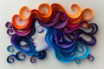 Sexy female image, Surreal psychedelic decalcomania