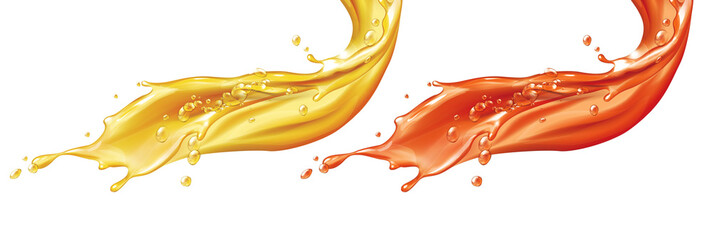 Fototapeta premium orange and mango juice splash