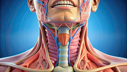 Larynx functioning in detail closeup image