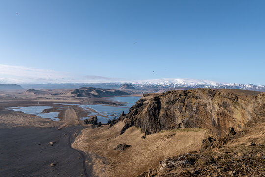 view of a glacier from a mountain