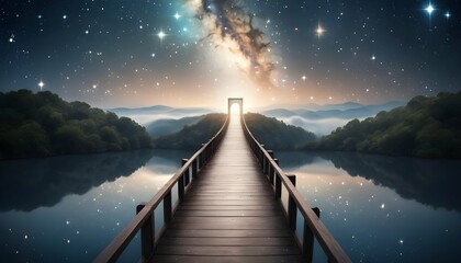 A bridge of stars leading to the gates of heaven