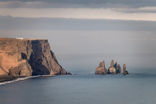Sea mounts off a cliff