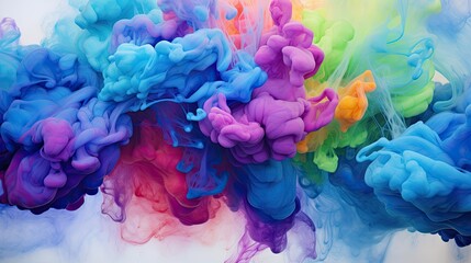 Fototapeta premium Close-up of vibrant watercolor washes blending together