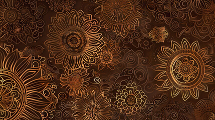 Abstract Seamless pattern with floral element henna style vector image
