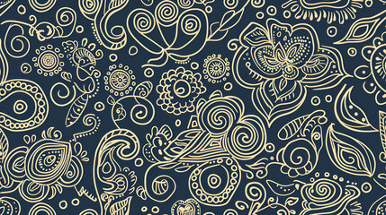 Fototapeta premium Abstract Seamless pattern with floral element henna style vector image