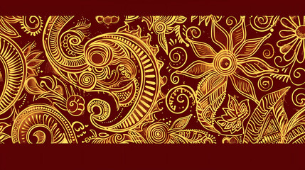 Abstract Seamless pattern with floral element henna style vector image