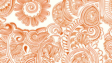 Fototapeta premium Abstract Seamless pattern with floral element henna style vector image