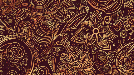 Abstract Seamless pattern with floral element henna style vector image