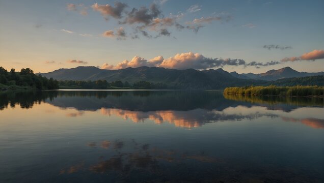 sunset over lake looks like sun is seting in the lake