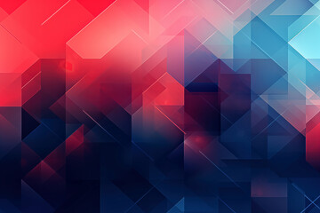 Obraz premium Abstract geometric background with blue and red squares.
