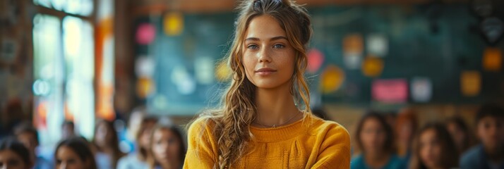 female American entrepreneur leading a workshop on entrepreneurship for aspiring teens