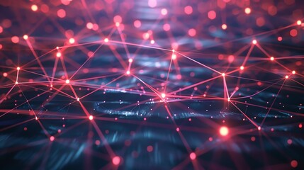 Obraz premium Formulate an abstract background with digital connections and data flow, perfect for visuals related to network abilities and technological advancements