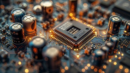 Behold the elegance of microelectronics, where the tiniest components come together to form a masterpiece of technological ingenuity,