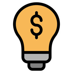 Lightbulb Dollar  Icon Element For Design