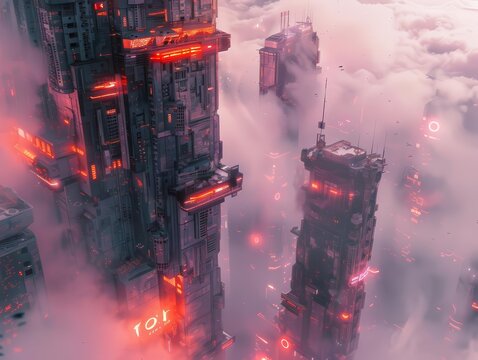 A dark and mysterious city. The buildings are tall and imposing, and the streets are shrouded in fog. There is a sense of danger and excitement in the air.