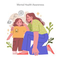 Mental Health Awareness illustration. Vector illustration.