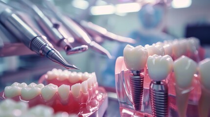 Detailed step-by-step visual guide for tooth implant procedure with text annotations