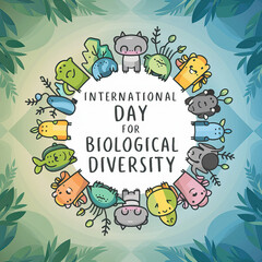 Biological Diversity, International Day for Biological Diversity, poster, post, International Day for Biological Diversity Banner, International Day for, illustration art. Saving our planet,