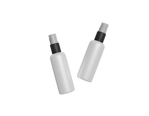 spray bottles mockups with transparent cap  isolated