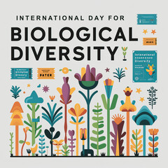 International Day for Biological Diversity, Wildlife day, Biological diversity boar, 22 May, Biological Diversity, social media poster, International Day for Biological Diversity poster, post, banner,