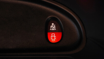 illuminated car panel indicator, notifying about open doors