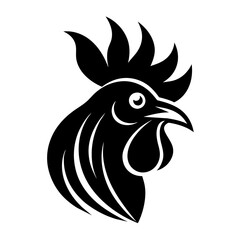             Rooster head icon logo vector illustration.
