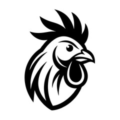             Rooster head icon logo vector illustration.
