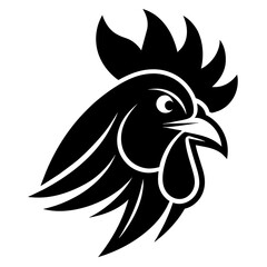             Rooster head icon logo vector illustration.
