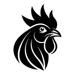 Fototapeta premium Rooster head icon logo vector illustration. 