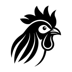             Rooster head icon logo vector illustration.
