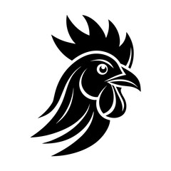             Rooster head icon logo vector illustration.
