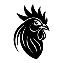             Rooster head icon logo vector illustration.
