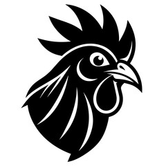             Rooster head icon logo vector illustration.
