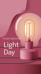 International day of light, International light day, Flat illustration. International day of light story, light day, 16th May, International day of light poster, vector, social media post. Internation